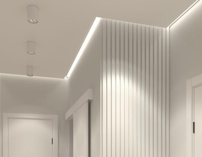 Рейка завершающая для панелей полистирол ВП 2700*25*11 мм Белый под покраску